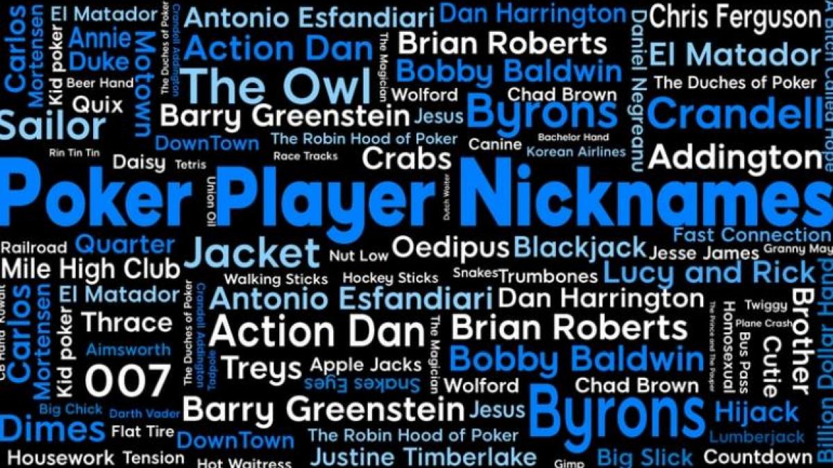 Funny Poker Names from Nicknamed Players to Starting Hands